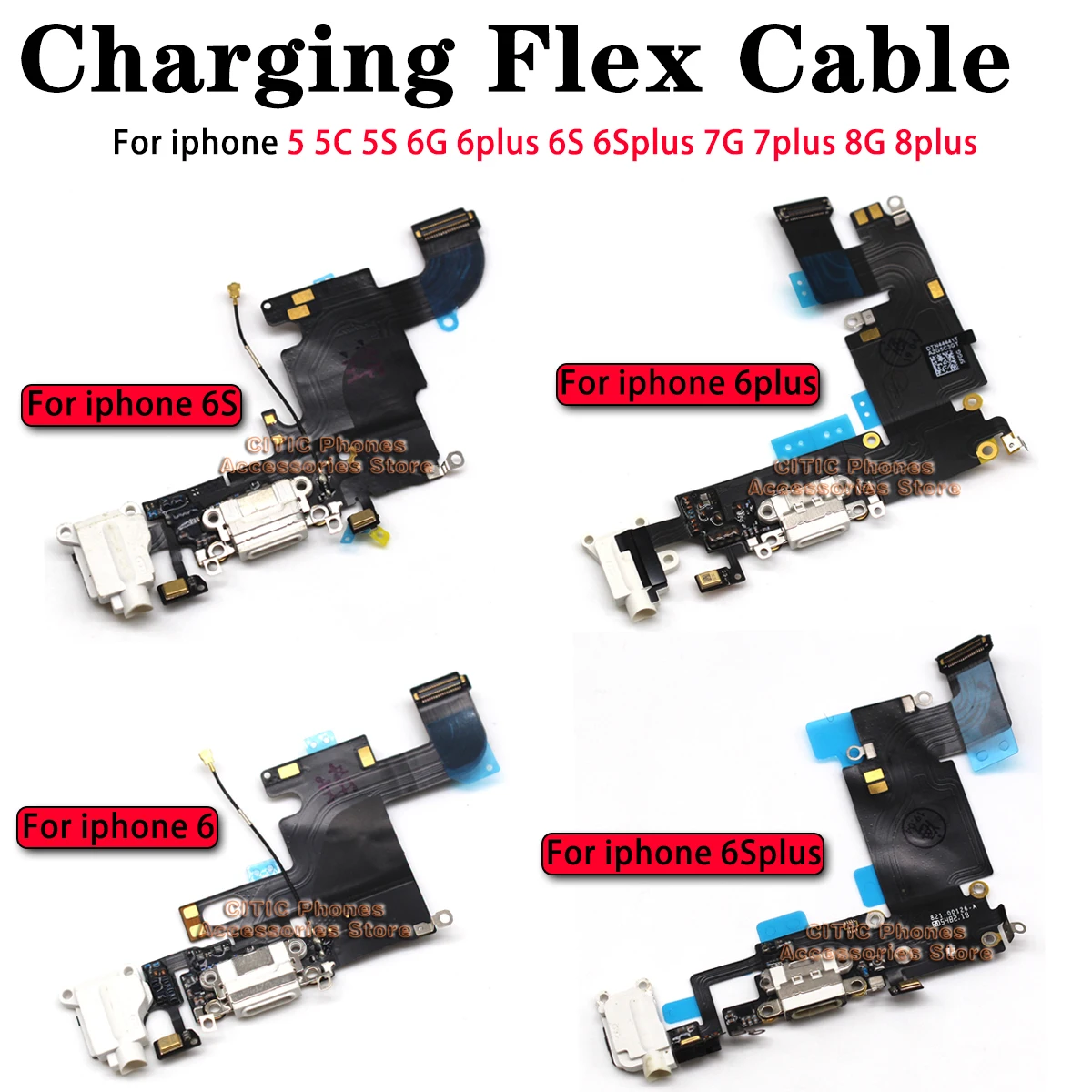 Wired Earphone Lightning - 5pcs For iPhone 6 6S 7